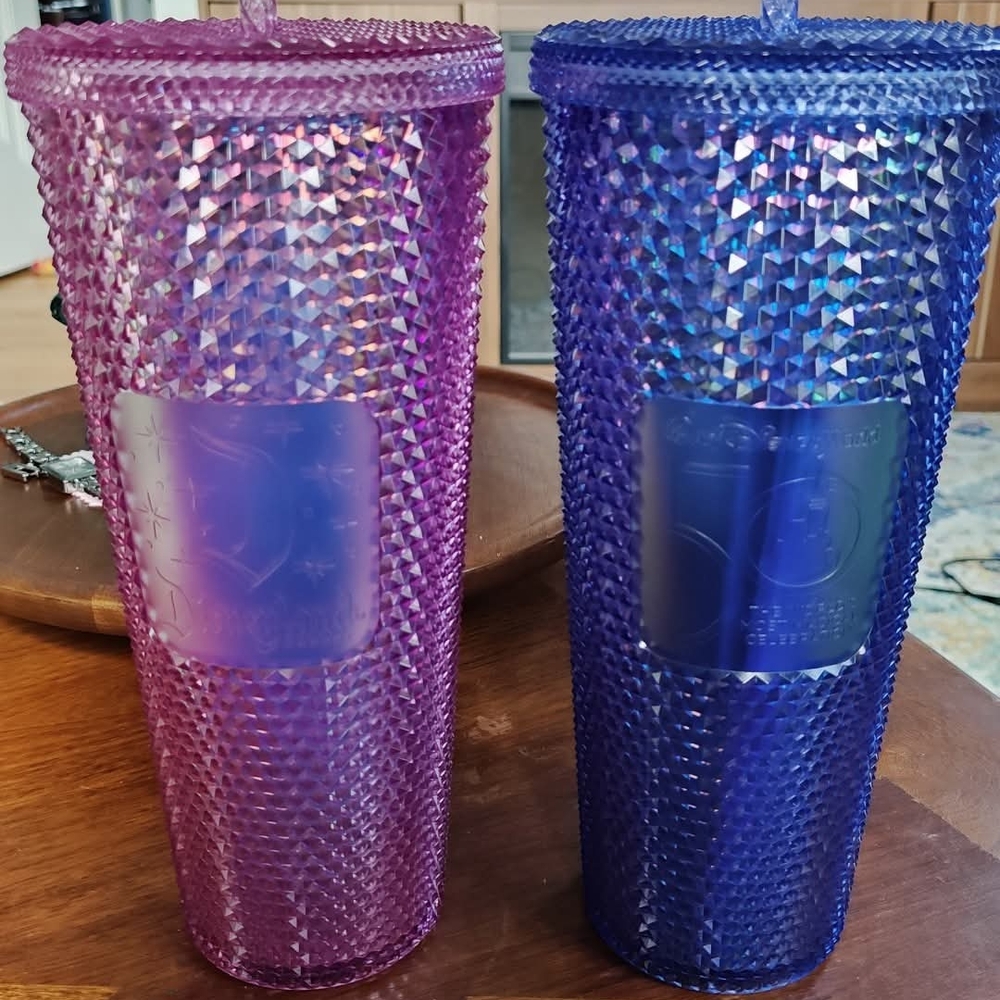 Studded Pink and Blue Tumbler Set